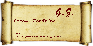 Garami Zaránd névjegykártya